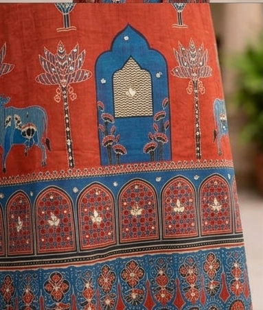Mal Cotton printed suit with cotton dupatta pichvai