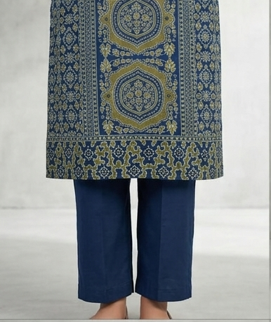 Azrak printed all over suit with dupatta