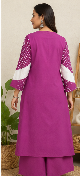 Bandhani v pattern with dupatta